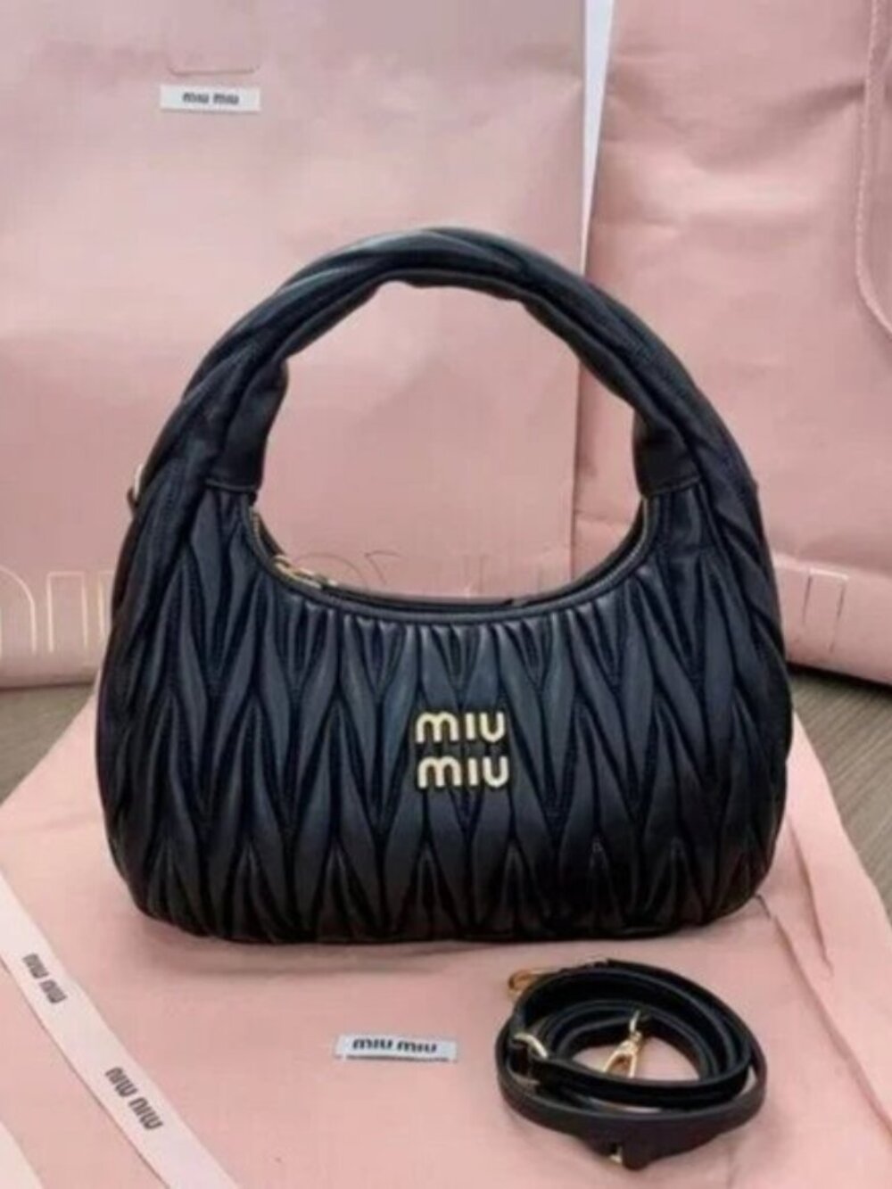 Miu Miu Arcadie Matelassé Nappa Leather Bag